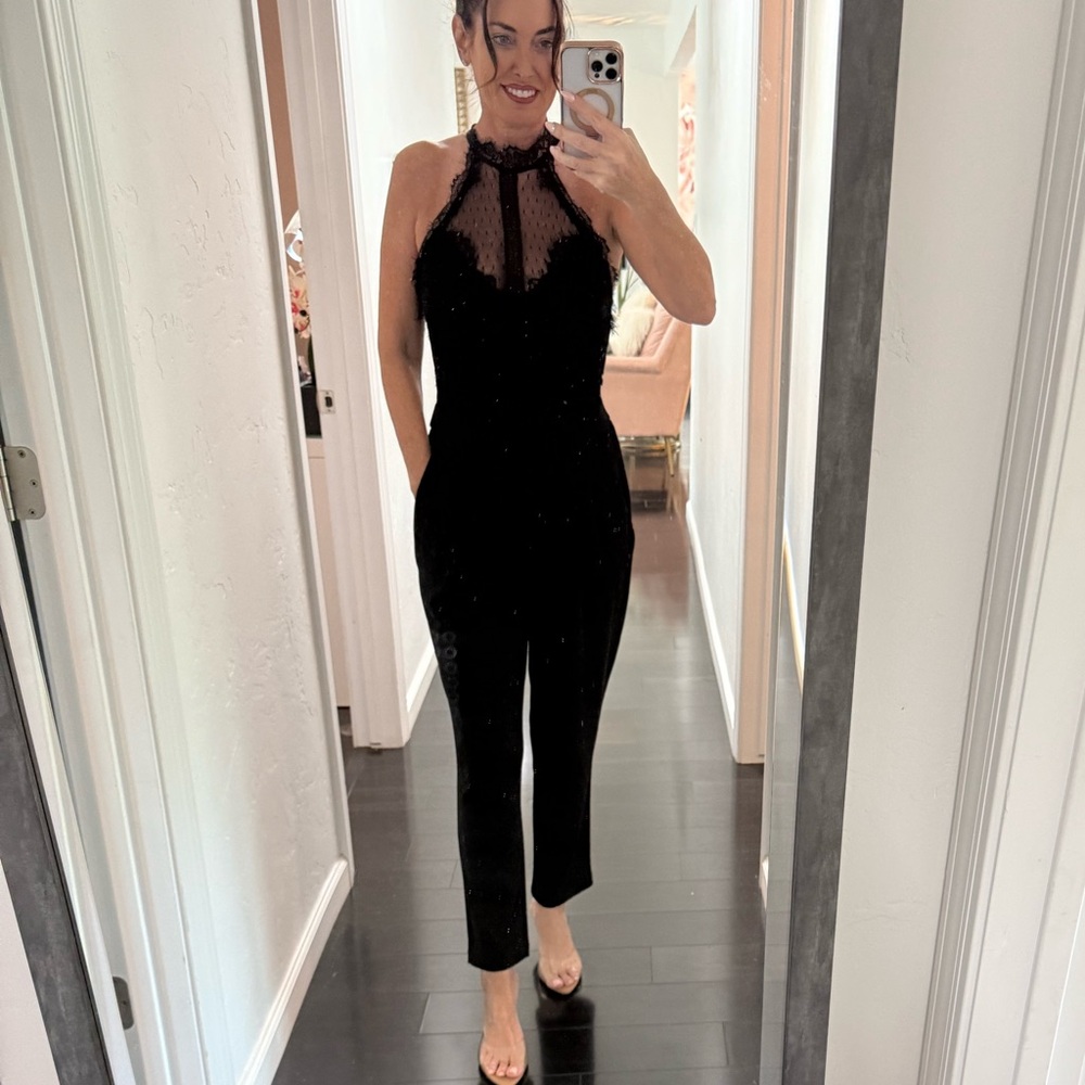 Express Black Halter Jumpsuit with Sleek Design